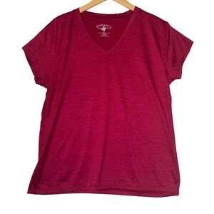 Womens Size XL Beverly Hills Polo Club‎ Pink V Neck Short Sleeve Tee Top